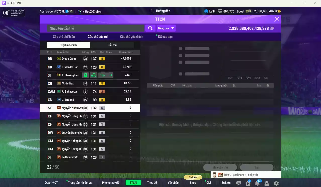 Ảnh Man Utd. 7.032.580b dư 2tr9b có Vidic ITM, Schweinsteiger ITM, CR7 CH+6, Beckham DC+9, Rooney CU, Park CC+10... vs 4 VN PRM. Full miniface, còn nhiều CP GIẢM THUẾ. HLV Xịn, đã đào tạo full chỉ số cầu thủ
