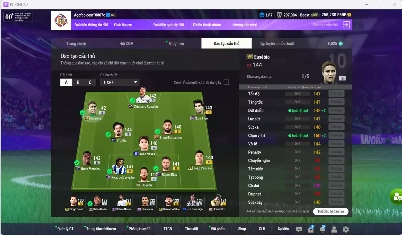 Ảnh Bồ Đào Nha 15.964.640b có Eusébio ITM, CR7 WS, Vitinha 26TY, Nuno Mendes 26TY, Cancelo EP, Figo CU, João Neves 25UCL... Còn nhiều CP GIẢM THUẾ. HLV Xịn, đã full đào tạo chiến thuật vs chỉ số cầu thủ