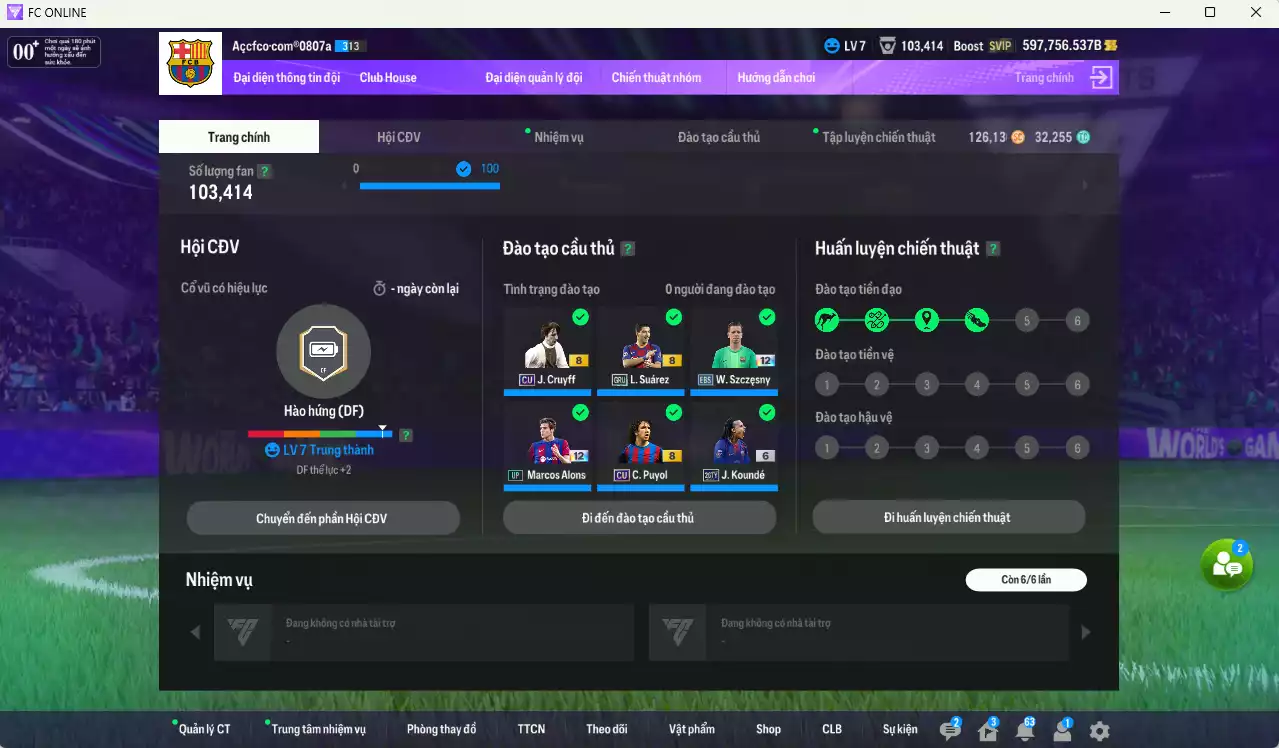 Ảnh Barcelona 29.517.600b có Suárez GRU, Touré ITM, Petit ITM+6, Messi UT+9, Koundé 26TY+6, Ronaldinho CU, Cruyff CU, Puyol CU... Full miniface, còn nhiều CP GIẢM THUẾ. HLV Xịn, đã full đào tạo chỉ số cầu thủ