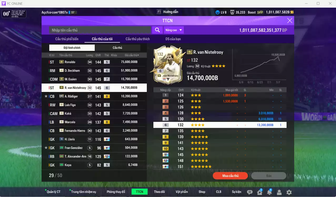 Ảnh [Hạng 884] Real Madrid 195.471.680b có Ronaldo ITM, Beckham ITM+6, Essien ITM+7, Van Gol ITM+6, Rudiger FAC, Figo ITM, Kaká ITM, Marcelo ICON+8, Hierro ITM+6... Còn rất nhiều CP GIẢM THUẾ. HLV Xịn, đã full đào tạo chiến thuật vs chỉ số cầu thủ. VIP KC Tháng 7