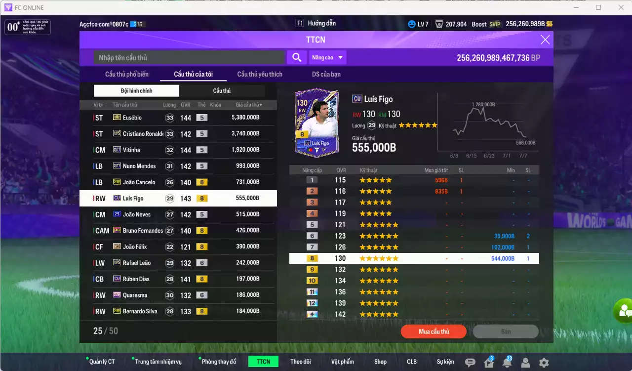 Ảnh Bồ Đào Nha 15.964.640b có Eusébio ITM, CR7 WS, Vitinha 26TY, Nuno Mendes 26TY, Cancelo EP, Figo CU, João Neves 25UCL... Còn nhiều CP GIẢM THUẾ. HLV Xịn, đã full đào tạo chiến thuật vs chỉ số cầu thủ