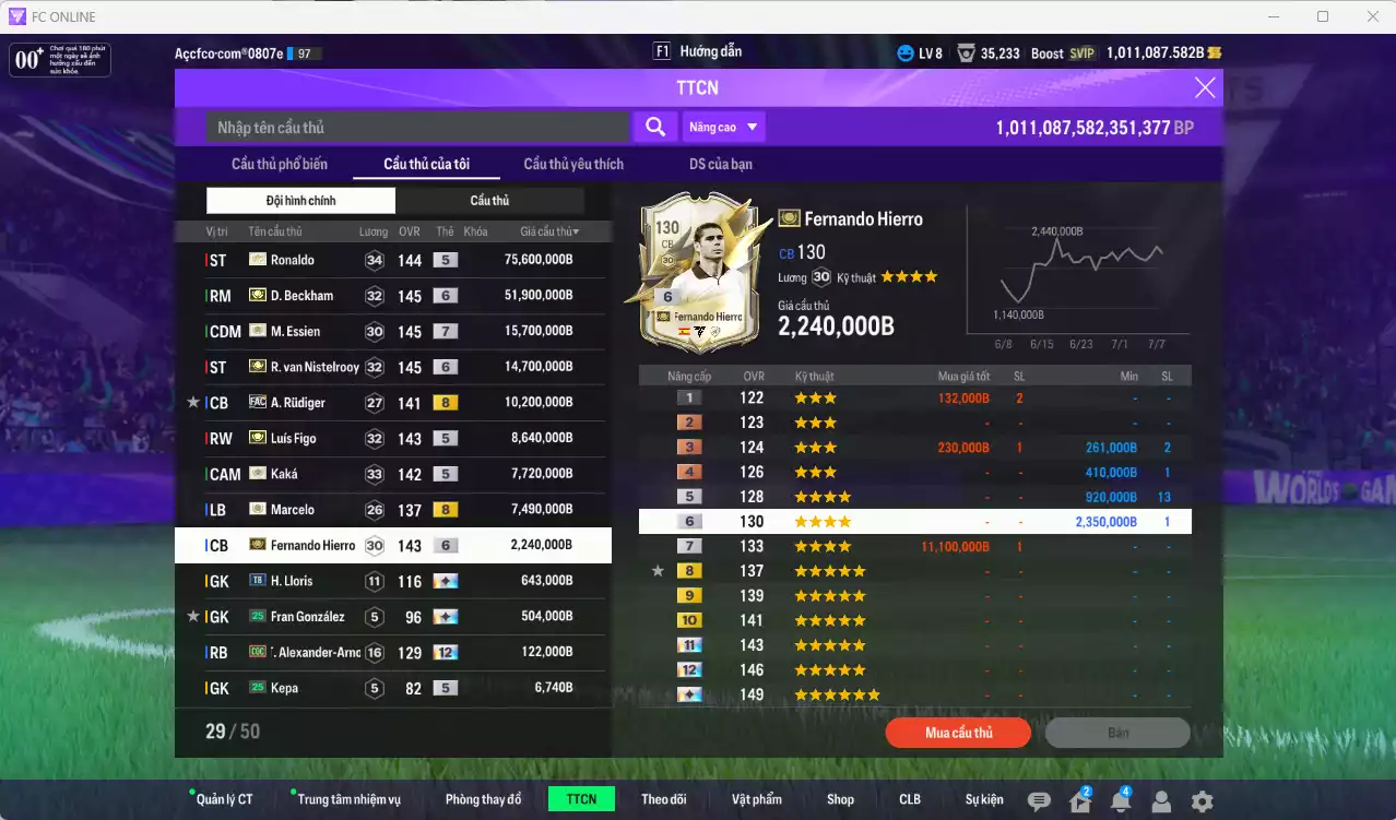 Ảnh [Hạng 884] Real Madrid 195.471.680b có Ronaldo ITM, Beckham ITM+6, Essien ITM+7, Van Gol ITM+6, Rudiger FAC, Figo ITM, Kaká ITM, Marcelo ICON+8, Hierro ITM+6... Còn rất nhiều CP GIẢM THUẾ. HLV Xịn, đã full đào tạo chiến thuật vs chỉ số cầu thủ. VIP KC Tháng 7