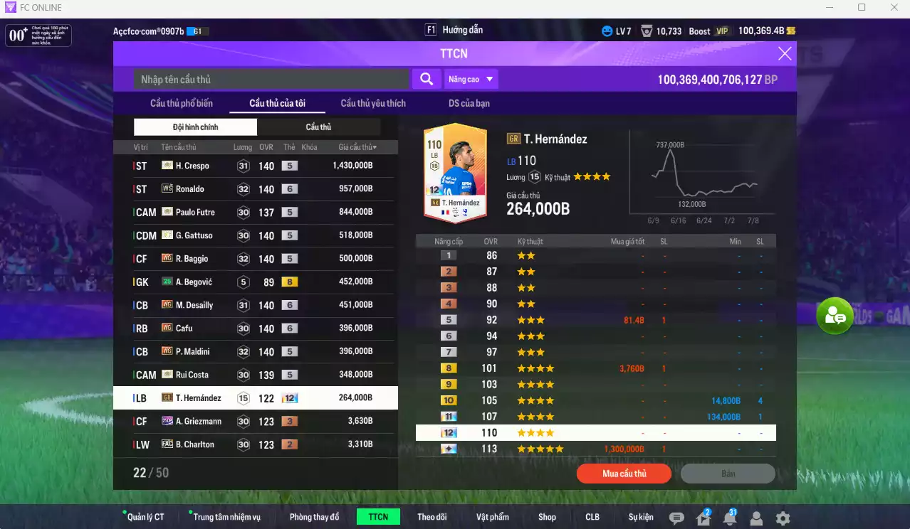 Ảnh AC Milan 6.572.800b có Crespo ITM, Ronaldo WS, Futre ITM, Gattuso ITM, Baggio WG, Desailly WG, Cafu WG, Maldini WG... HLV tạm