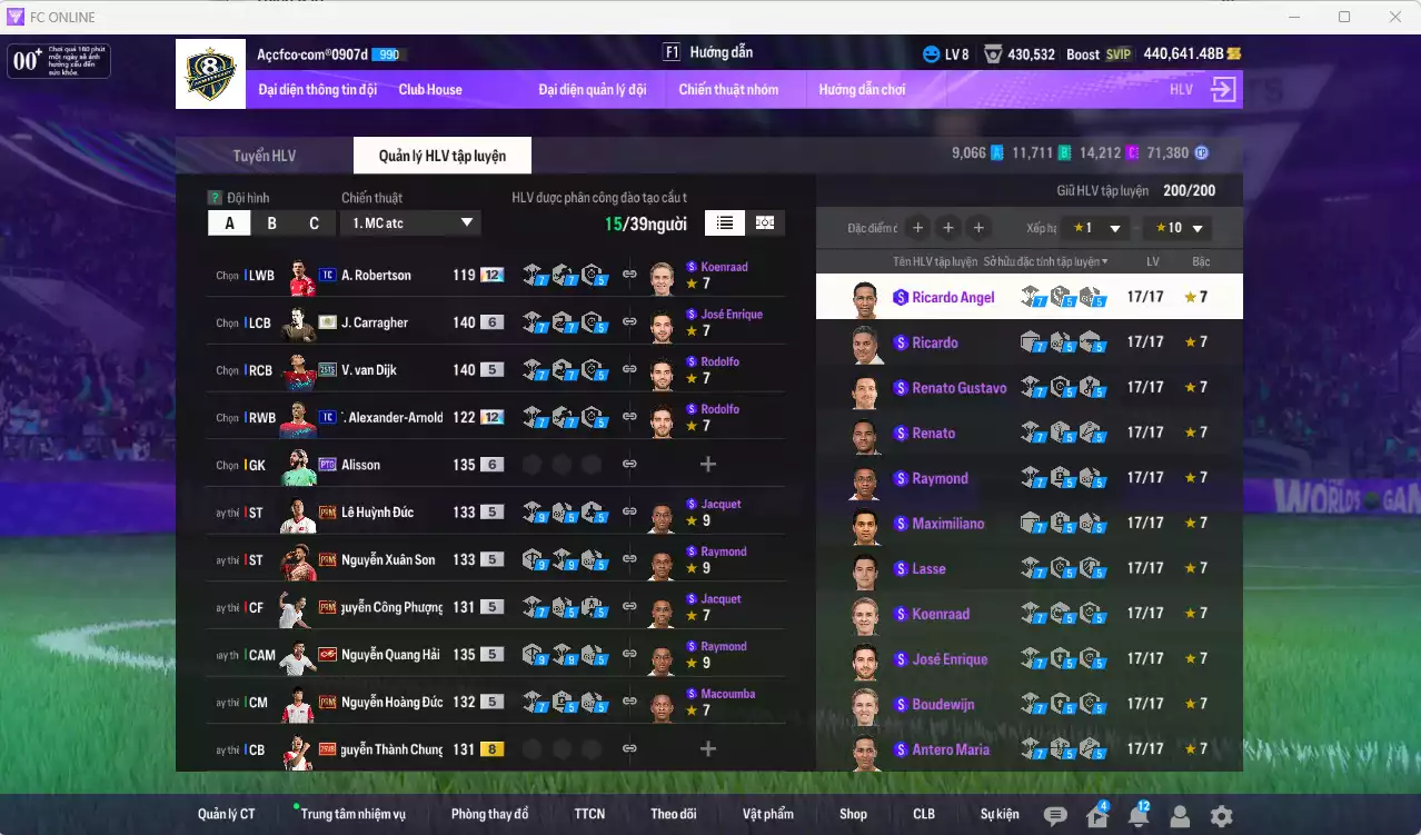 Ảnh Liverpool 15.376.600b (Team phụ VN PRM có Quang Hải IP+5) có Torres ITM, Rush ITM, Gerrard ITM, Dalglish ITM, Carragher ITM+6...  Full miniface, còn nhiều SVIP. HLV Siêu Xịn, đã đào tạo full chỉ số cầu thủ