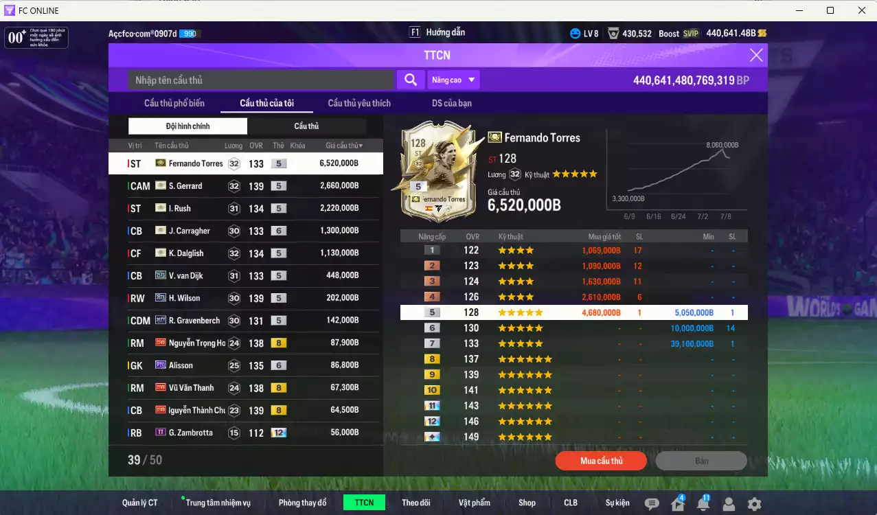 Ảnh Liverpool 15.376.600b (Team phụ VN PRM có Quang Hải IP+5) có Torres ITM, Rush ITM, Gerrard ITM, Dalglish ITM, Carragher ITM+6...  Full miniface, còn nhiều SVIP. HLV Siêu Xịn, đã đào tạo full chỉ số cầu thủ