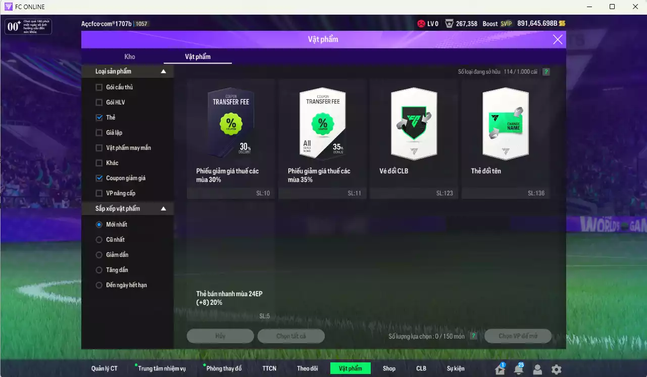Ảnh Real Madrid 115.971.070b có Zidane ITM, Kaká ITM+6, CR7 PTG+8, Kroos 24TS+8 (limited), Valverde 25UCL, Militao CU+9, Rudiger CU, Casemiro CU... Full miniface. HLV Siêu Xịn, đã full đào tạo chiến thuật vs chỉ số cầu thủ, dư 680k TC. (VIP KC Tháng 7, BK Tháng 8 )
