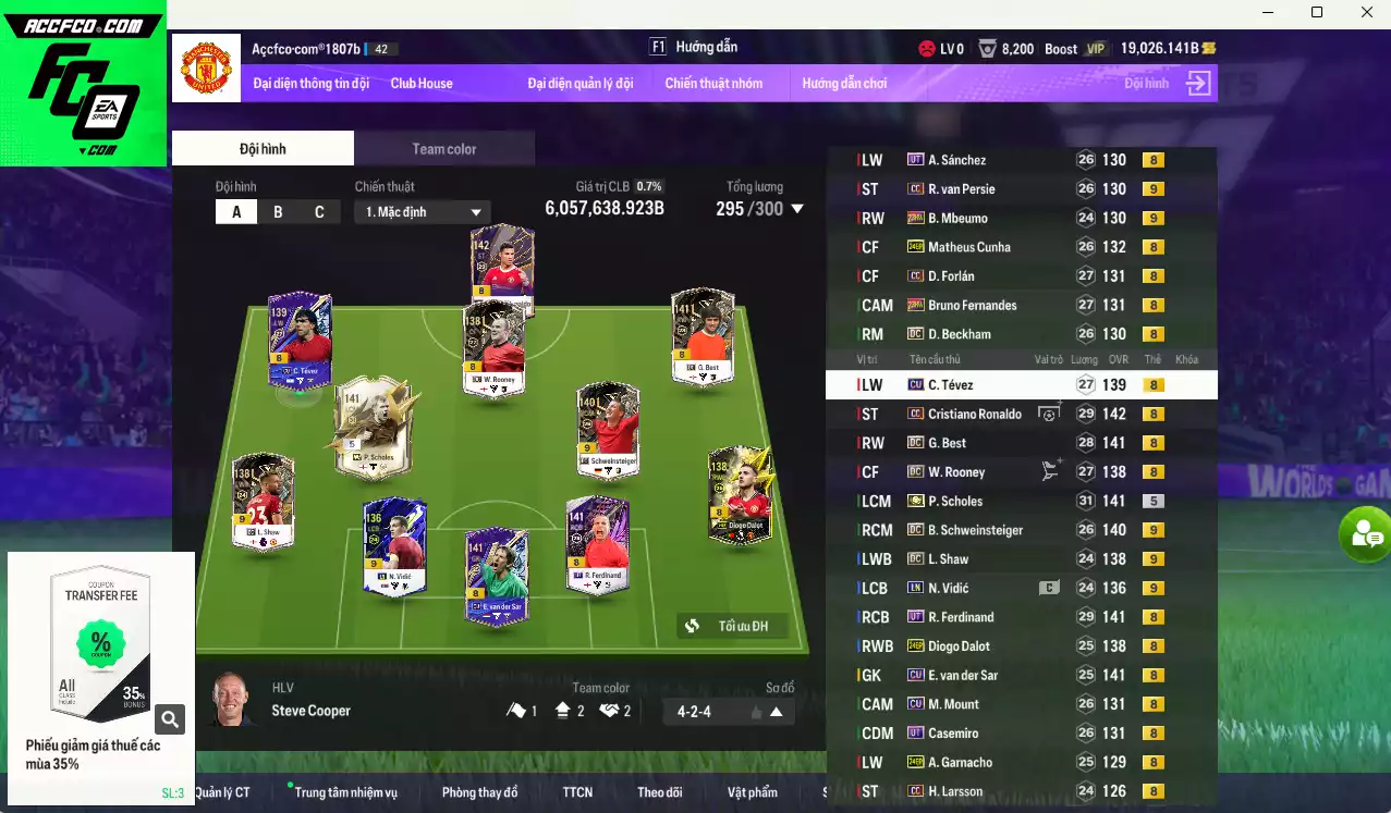 Man Utd 6.057.630b có Scholes ITM, CR7 CC, Bruno 23HW... Full miniface. HLV tạm