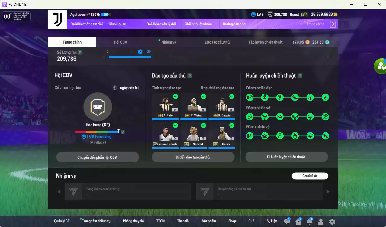 Ảnh Juventus 56.696.510b có Henry ITM, Baggio ITM, Nedved ITM, Vieira ITM, Pirlo ITM, CR7 WS... Còn nhiều CP GIẢM THUẾ. HLV Xịn, đã full đào tạo chiến thuật, dư 230k TC