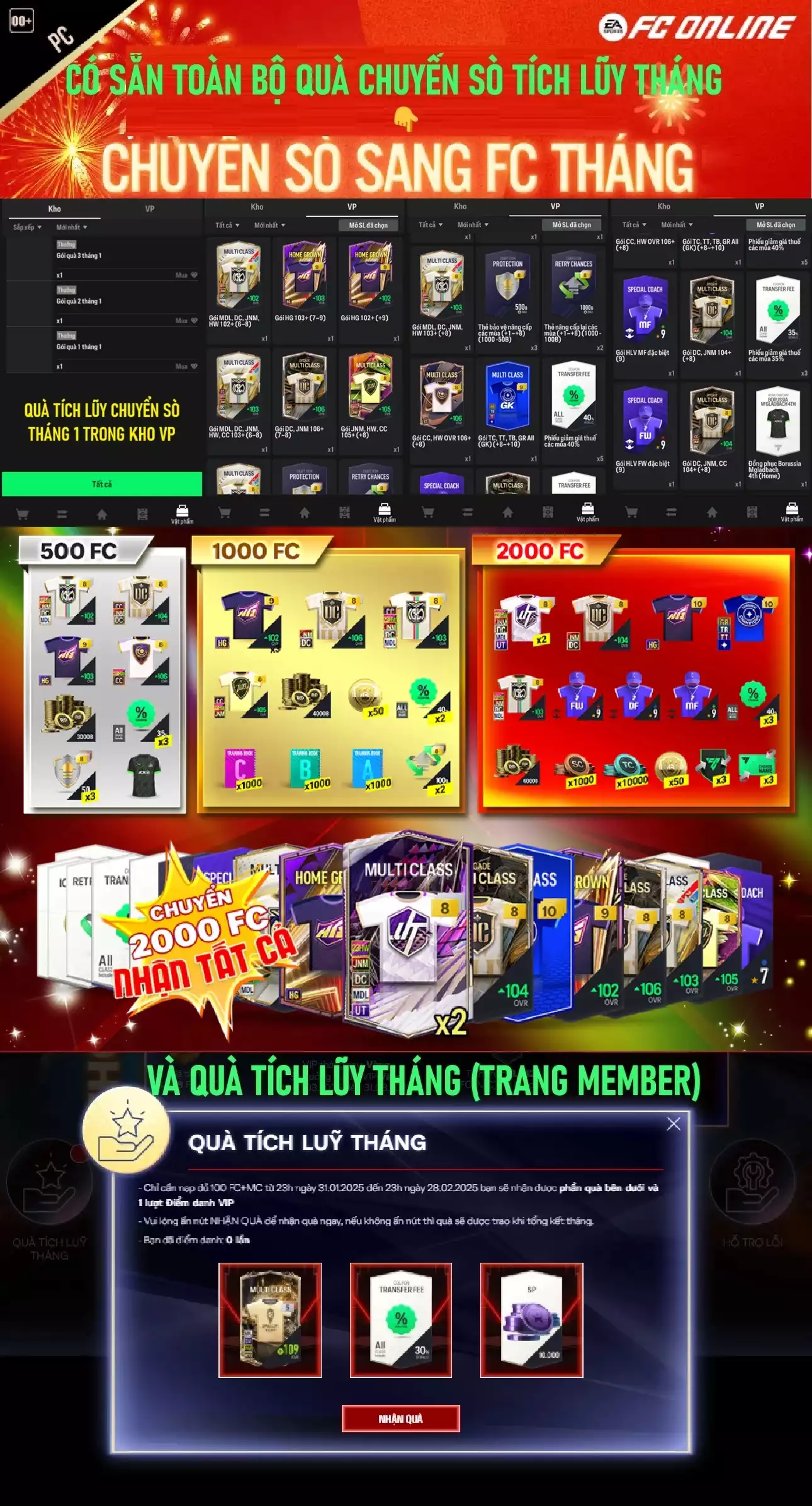 Ảnh [CTV] ACC chứa 13266 FC trắng thông tin, Full quà Chuyển Sò tháng 5 và Tháng 6 gồm 6 gói quà có Miniface