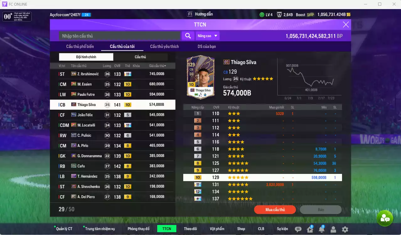 Ảnh AC Milan mix Real Madrid 21.693.500b dư 1trb có Gullit RTN+11, Baggio UT+9, Ronaldo MDL, Ronaldinho JNM+9, Sheva CU, Zidane CC+9, CR7 UT+9, Modric CU, Rijkaard RTN+11, Ibrahimovic RTN+11... HLV Xịn