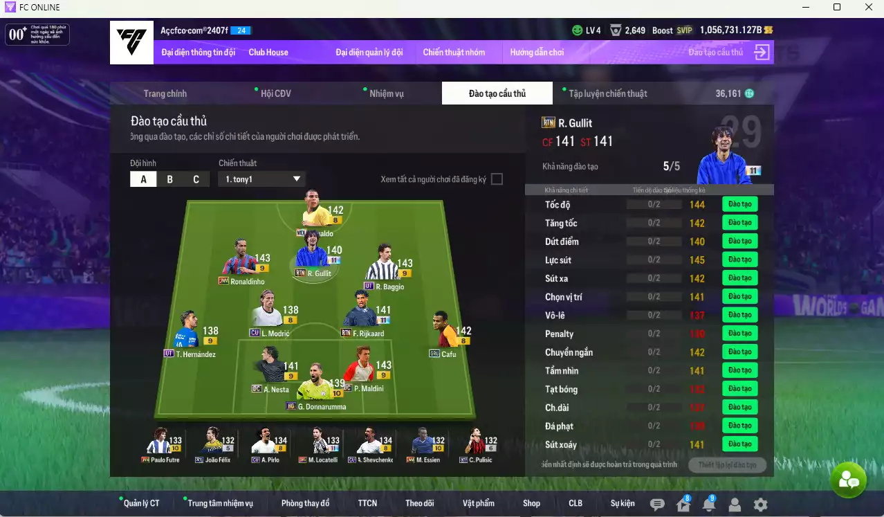 Ảnh AC Milan mix Real Madrid 21.693.500b dư 1trb có Gullit RTN+11, Baggio UT+9, Ronaldo MDL, Ronaldinho JNM+9, Sheva CU, Zidane CC+9, CR7 UT+9, Modric CU, Rijkaard RTN+11, Ibrahimovic RTN+11... HLV Xịn
