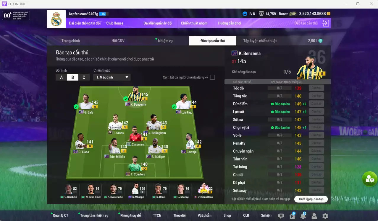 Ảnh Real Madrid 10.529.300b dư 3tr5b có Benzema CU, CR7 CC, Rudiger CU, Bale CU, Bellingham CU, Kroos DC+9, Militao CU, Figo CU, Casemiro GRU, Carvajal CU... Còn nhiều CP GIẢM THUẾ. HLV Xịn