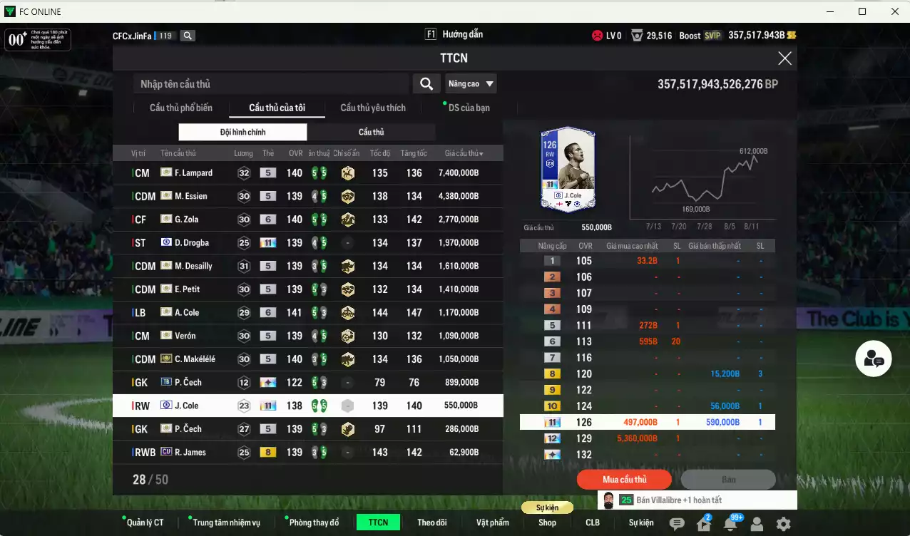 Ảnh Chelsea ITM 24.808.490b có Lampard ITM, Essien ITM, Zola ITM+6, Drogba CFA+11, Desailly ITM, Petit ITM, A. Cole ITM+6, Verón ITM, Makélélé ITM, Cech ITM, J. Cole CFA+11... Còn nhiều CP GIẢM THUẾ. HLV Xịn