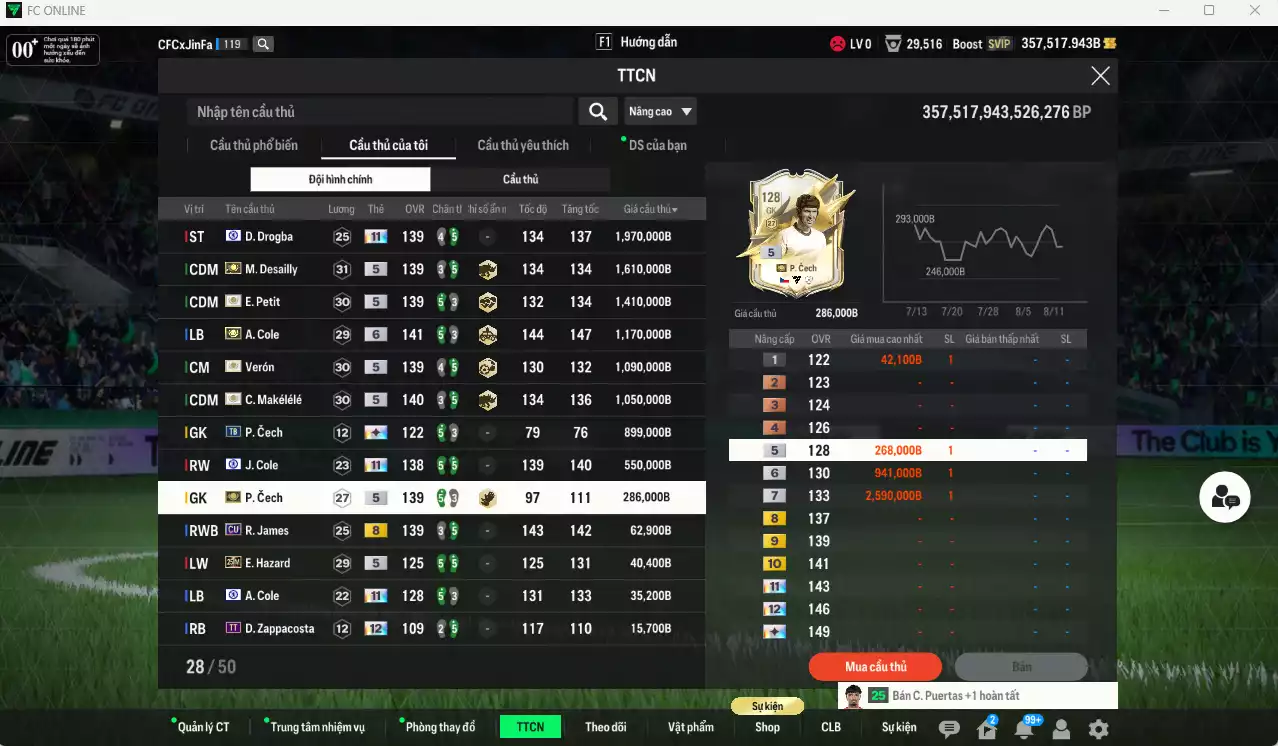 Ảnh Chelsea ITM 24.808.490b có Lampard ITM, Essien ITM, Zola ITM+6, Drogba CFA+11, Desailly ITM, Petit ITM, A. Cole ITM+6, Verón ITM, Makélélé ITM, Cech ITM, J. Cole CFA+11... Còn nhiều CP GIẢM THUẾ. HLV Xịn