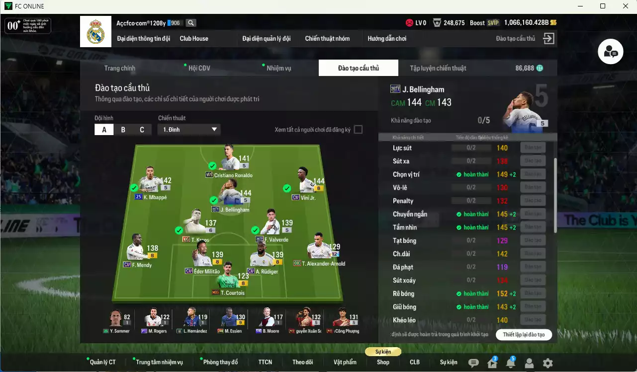 Ảnh Real Madrid 9.703.680b dư 1trb có Bellingham 26TY, CR7 WS, Kroos WG+6, Rudiger CU, Vini CU, Mbappé 25UCL... Full miniface, còn nhiều CP GIẢM THUẾ vs Coin TM. HLV Xịn, đã full đào tạo chiến thuật