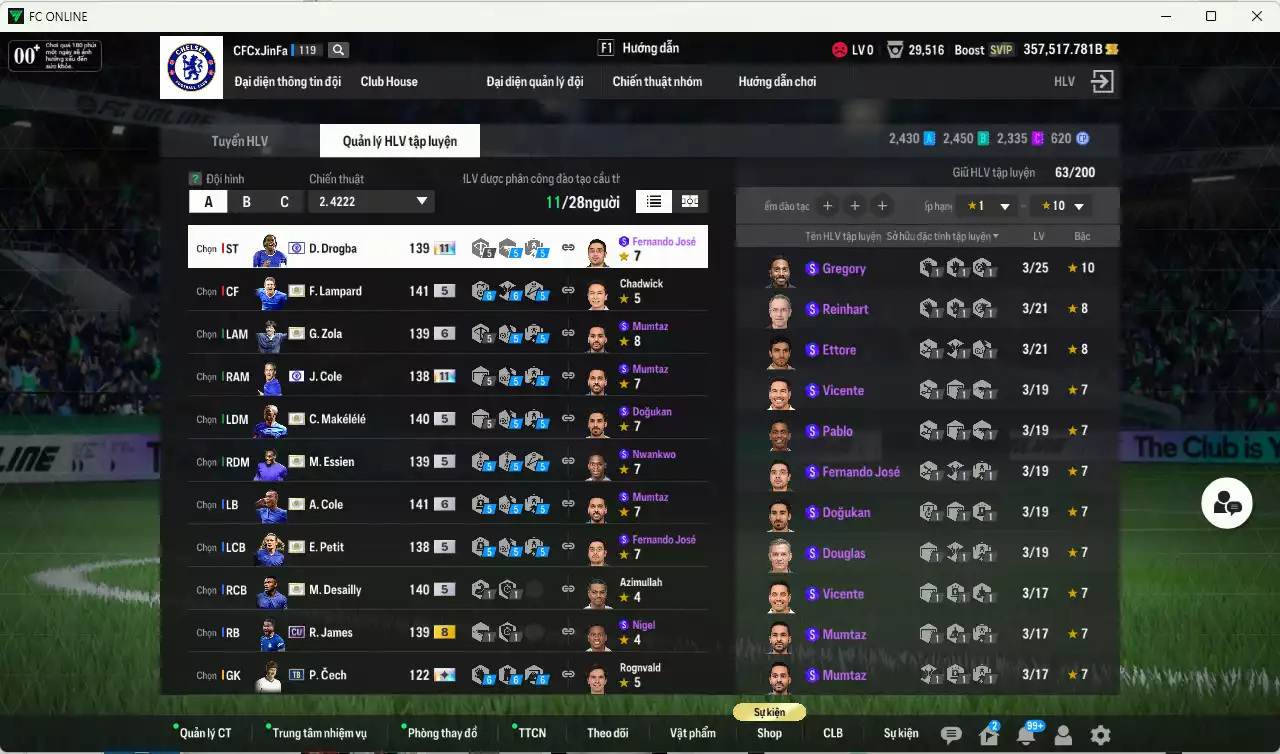 Ảnh Chelsea ITM 24.808.490b có Lampard ITM, Essien ITM, Zola ITM+6, Drogba CFA+11, Desailly ITM, Petit ITM, A. Cole ITM+6, Verón ITM, Makélélé ITM, Cech ITM, J. Cole CFA+11... Còn nhiều CP GIẢM THUẾ. HLV Xịn