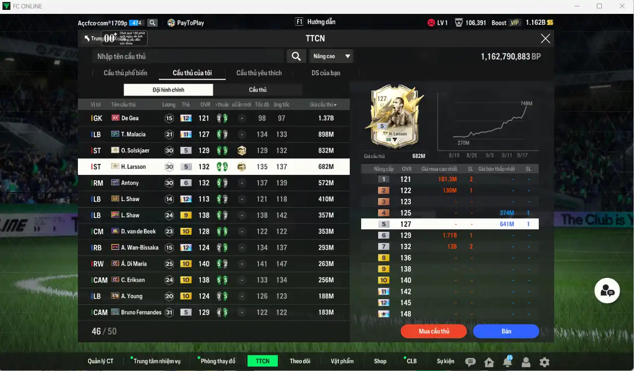 Ảnh Man Utd. 27.092b dư 1.1b có Scholes ITM, CR7 26TY+6, Park ITM, Keane ITM, VDS ITM, Malacia SPL+11, Ole ITM, Larrson ITM, De Gea BOE+12... Full miniface, nhiều CP GIẢM THUẾ. HLV Xịn, đã đào tạo full cs nhiều cầu thủ