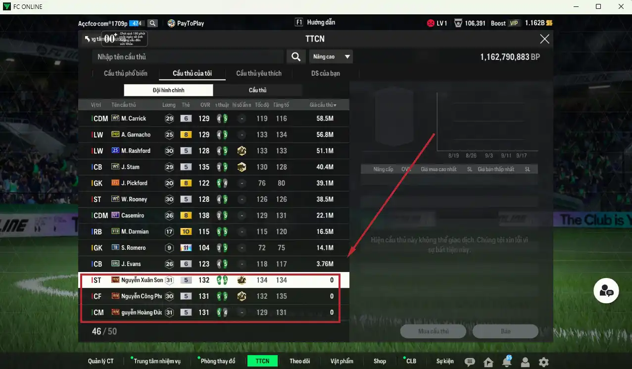Ảnh Man Utd. 27.092b dư 1.1b có Scholes ITM, CR7 26TY+6, Park ITM, Keane ITM, VDS ITM, Malacia SPL+11, Ole ITM, Larrson ITM, De Gea BOE+12... Full miniface, nhiều CP GIẢM THUẾ. HLV Xịn, đã đào tạo full cs nhiều cầu thủ