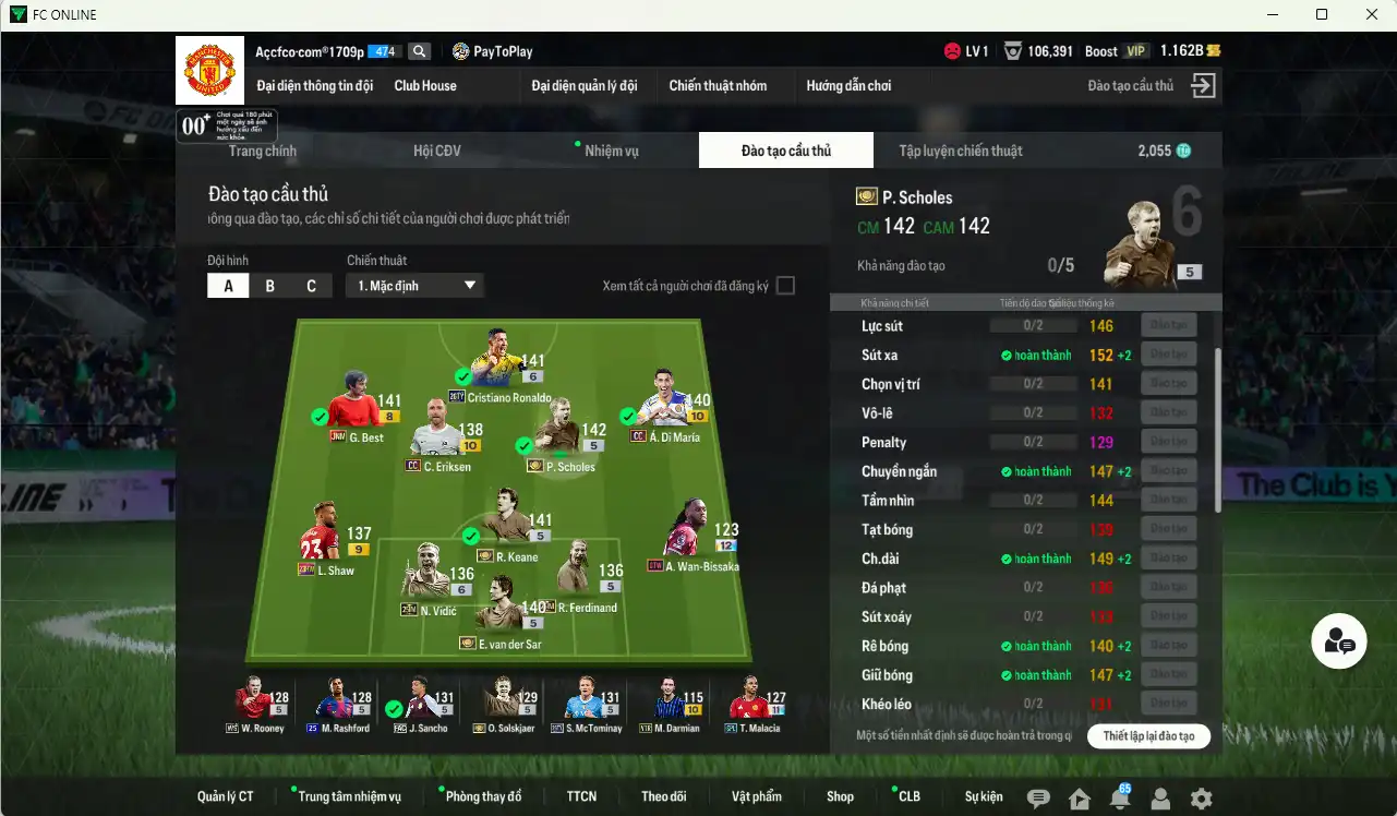 Ảnh Man Utd. 27.092b dư 1.1b có Scholes ITM, CR7 26TY+6, Park ITM, Keane ITM, VDS ITM, Malacia SPL+11, Ole ITM, Larrson ITM, De Gea BOE+12... Full miniface, nhiều CP GIẢM THUẾ. HLV Xịn, đã đào tạo full cs nhiều cầu thủ