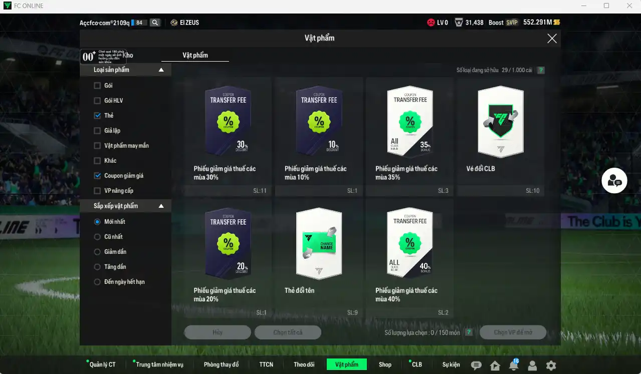 Ảnh Full mùa 26TS 8.359b có O. Dembélé, Kvaratskhelia, CR7, Kimmich, Szoboszlai, Gnabry, Van Dijk, Upamecano, Cherki, Enzo, CasemirO... 26TS+5  còn nhiều thẻ GIẢM THUẾ. HLV Xịn