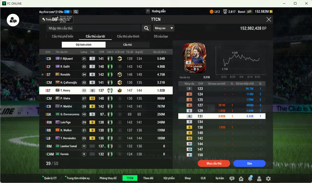 Ảnh AC Milan 23,015b có Rijkaard CH+7, Gullit CH+7, Ronaldo WG+6, Calhanoglu SPL+6, Henry WS+6, Vieira DC+10, Maldini CU... Full miniface, còn nhiều thẻ GIẢM THUẾ.