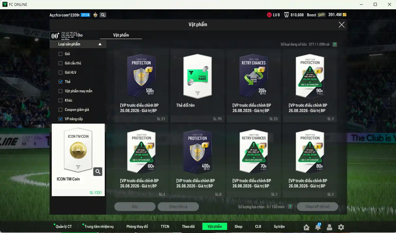 Ảnh [Tặng 350FC] Quốc Dân 20.984b có Gullit RTN+11, Ronaldo WG+6, Matthaus DC+9, Beckenbauer FAC+6, Pelé DC+9, Walker 24EP+9... Full minice, còn nhiều Coin ITM. HLV Siêu Xịn, đã full đào tạo chiến thuật lẫn chỉ số ct