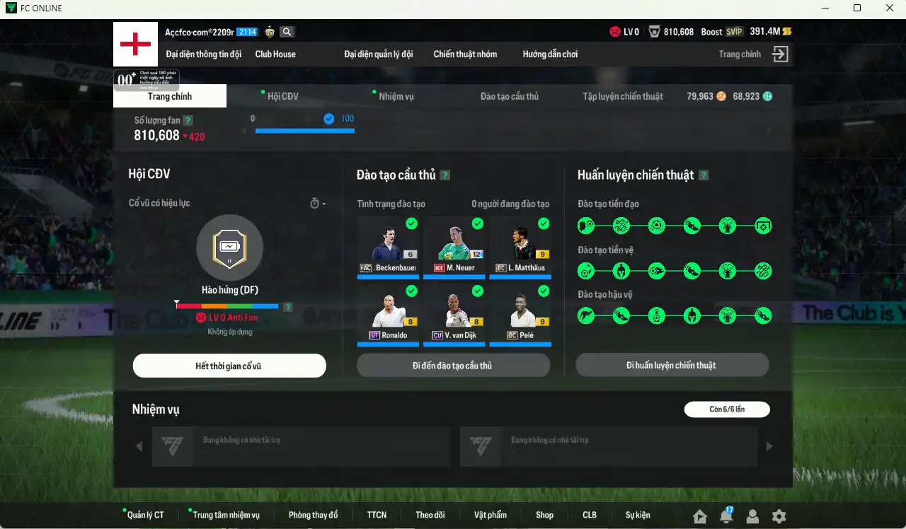 Ảnh [Tặng 350FC] Quốc Dân 20.984b có Gullit RTN+11, Ronaldo WG+6, Matthaus DC+9, Beckenbauer FAC+6, Pelé DC+9, Walker 24EP+9... Full minice, còn nhiều Coin ITM. HLV Siêu Xịn, đã full đào tạo chiến thuật lẫn chỉ số ct