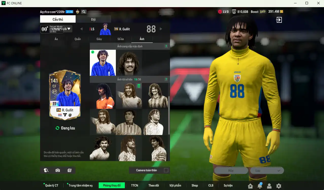 Ảnh [Tặng 350FC] Quốc Dân 20.984b có Gullit RTN+11, Ronaldo WG+6, Matthaus DC+9, Beckenbauer FAC+6, Pelé DC+9, Walker 24EP+9... Full minice, còn nhiều Coin ITM. HLV Siêu Xịn, đã full đào tạo chiến thuật lẫn chỉ số ct