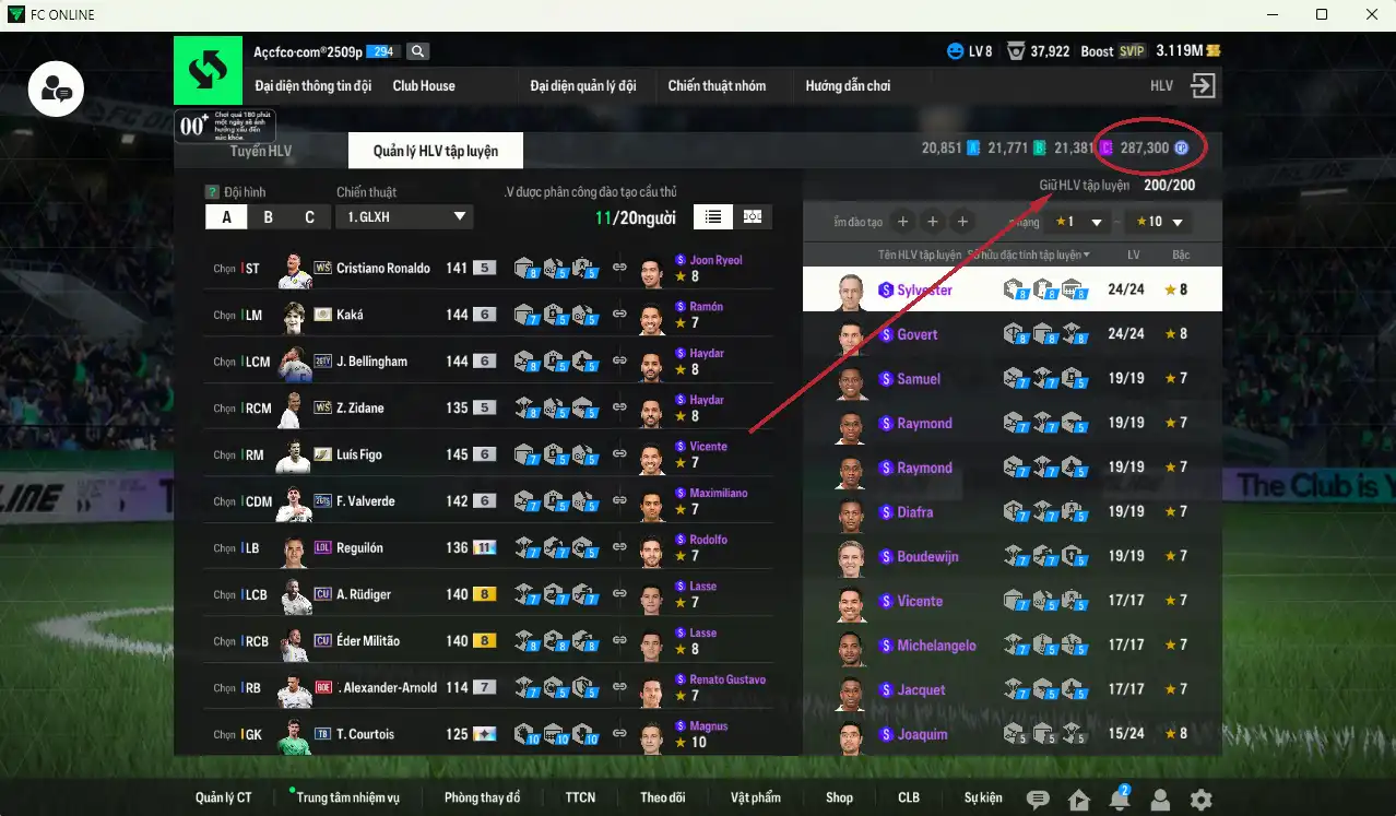 Ảnh Real Madrid 95.656b có Kaká ITM+6, Figo IT+6, Bellingham 26TY+6, Valverde 26TS+6, CR7 WS… HLV Xịn, đã full đào tạo chiến thuật vs chỉ số ct, còn nhiều CP vs TC
