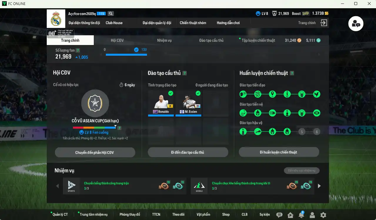 Ảnh Real Madrid 39.294b có CR7 CU, Vini PTG, Hazard HG+11 (bù), Kroos DC+10, Courtois LOL+11, Valverde 25TS, Kaká CU, Essien CFA+11, Varane CU… Còn rất nhiều thẻ GIẢM THUẾ. HLV Xịn, gần full đào tạo chiến thuật