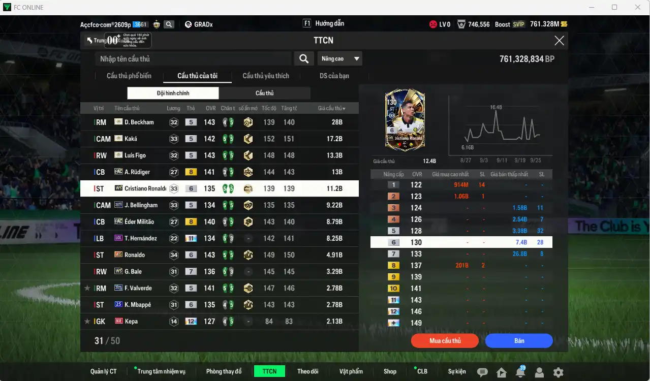 Ảnh Real Madrid 131.712b có Beckham ITM, Figo ITM, Kaká ITM, Rudiger FAC, Militao FAC, Bellingham 26TY, Cucurella 22UCL+13, Dumfries 21UCL+11, Theo LOL+11…  Full miniface, còn rất nhiều thẻ GIẢM THUẾ. HLV Siêu Xịn, dư nhiều CP, đã full đào tạo chiến thuật lẫn chỉ số ct