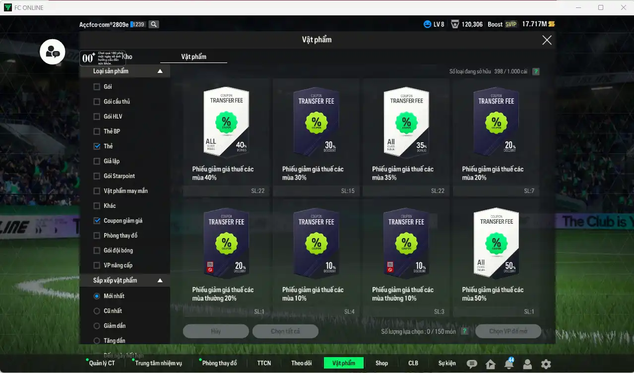 Ảnh Team ITM+7 (2 CSV) 67.418b có Sócrates ITM+7, Riquelme ITM+7, Bierhoff ITM+7, Okocha ITM+7, Touré ITM+6, Puyol ITM+5, Zambrotta ITM+5, Hùng Dũng IP… Full miniface, còn rất nhiều thẻ GIẢM THUẾ vs SVIP, HLV Xịn, đã full đào tạo, dư nhiều CP và TC