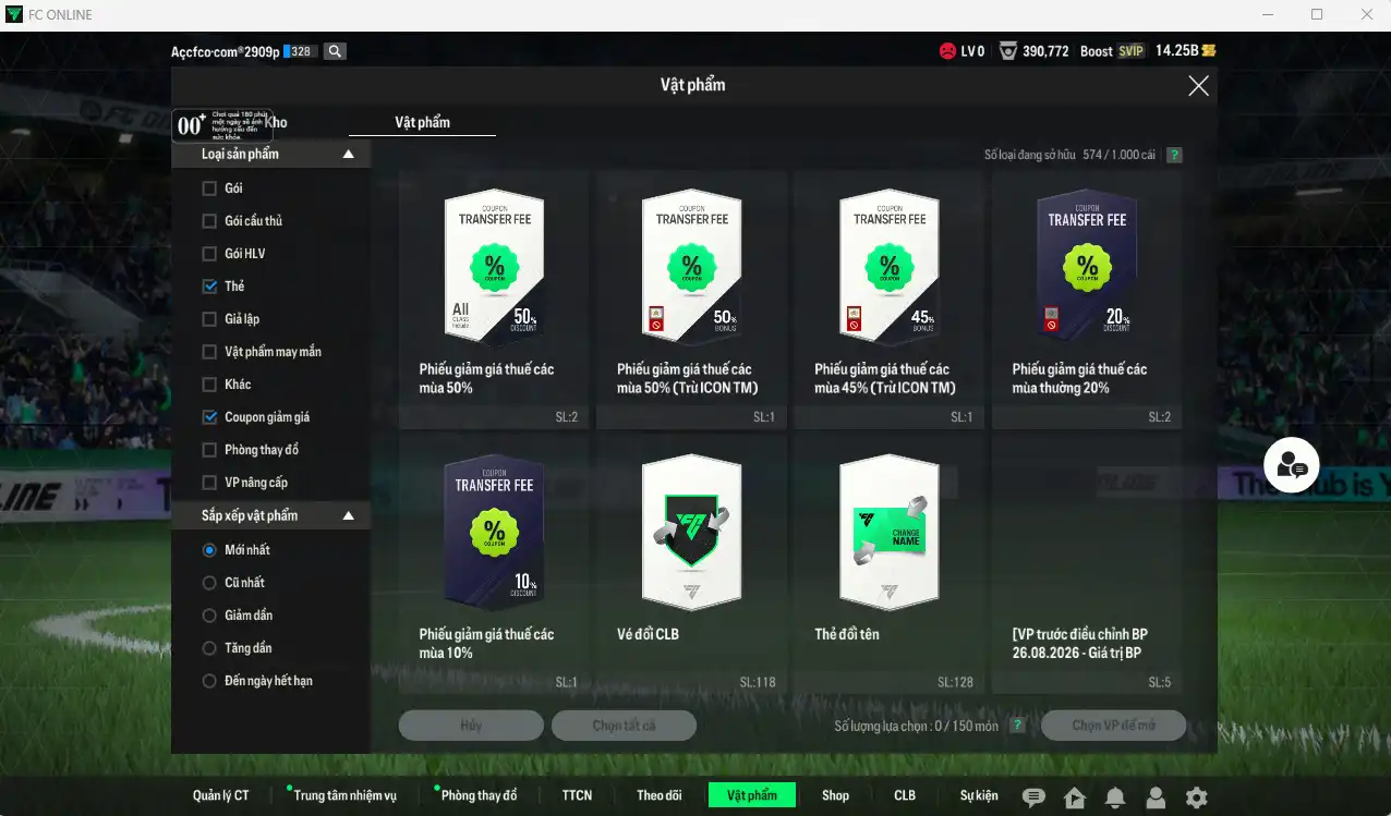 Ảnh Full mùa ITM+5 201.515b dư 14.2b có Sheva, Maldini, Kaká, Eto, Baggio, Torres, Ronaldinho, Vieira, Nesta, Desailly, Essien, Zola… ITM+5  vs Hùng Dũng, Quang Hải IP. Còn rất nhiều thẻ GIẢM THUẾ. HLV Siêu Xịn, đã full đào tạo chiến thuật lẫn chỉ số ct, dư nhiều CP