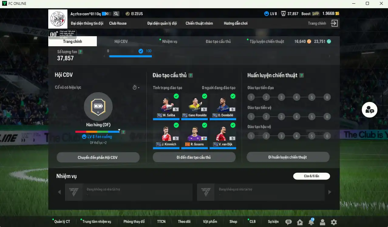 Ảnh Full mùa 26TS+5 dư 1,9b có Saliba, Dembélé, CR7, Kimmich, Van Dijk, Casemiro, Cherki, Enzo… Còn nhiều thẻ GIẢM THUẾ. HLV Xịn, đã đào tạo chỉ số nhiều ct