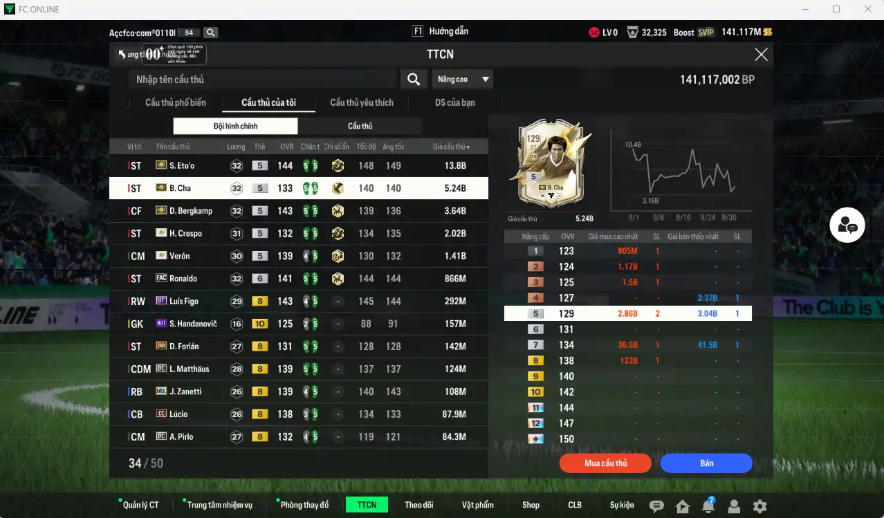 Ảnh Inter Milan 28.296b có Eto ITM, Bergkamp ITM, Crespo ITM, B. Cha ITM, Verón ITM, Ronaldo FAC+6… Còn thẻ GIẢM THUẾ. HLV Xịn, còn TC đủ đào tạo full chỉ số ct
