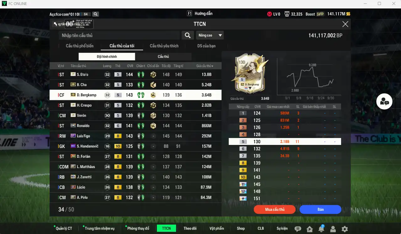 Ảnh Inter Milan 28.296b có Eto ITM, Bergkamp ITM, Crespo ITM, B. Cha ITM, Verón ITM, Ronaldo FAC+6… Còn thẻ GIẢM THUẾ. HLV Xịn, còn TC đủ đào tạo full chỉ số ct