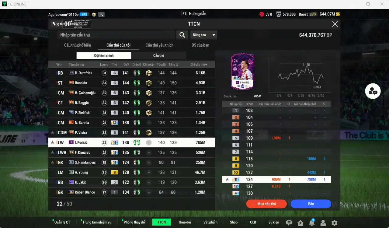 Ảnh Inter Milan 31.275b có Bergkamp ITM+6, Ronaldo WG+6, Dumfries 26TY+6, Calhanoglu SPT+6, Baggio WG+6, Zielinski 26GS+6, Vieira SPL+5… Full miniface, còn nhiều thẻ GIẢM THUẾ. HLV Xịn, đã full đào tạo chiến thuật vs chỉ số cầu thủ, còn nhiều CP
