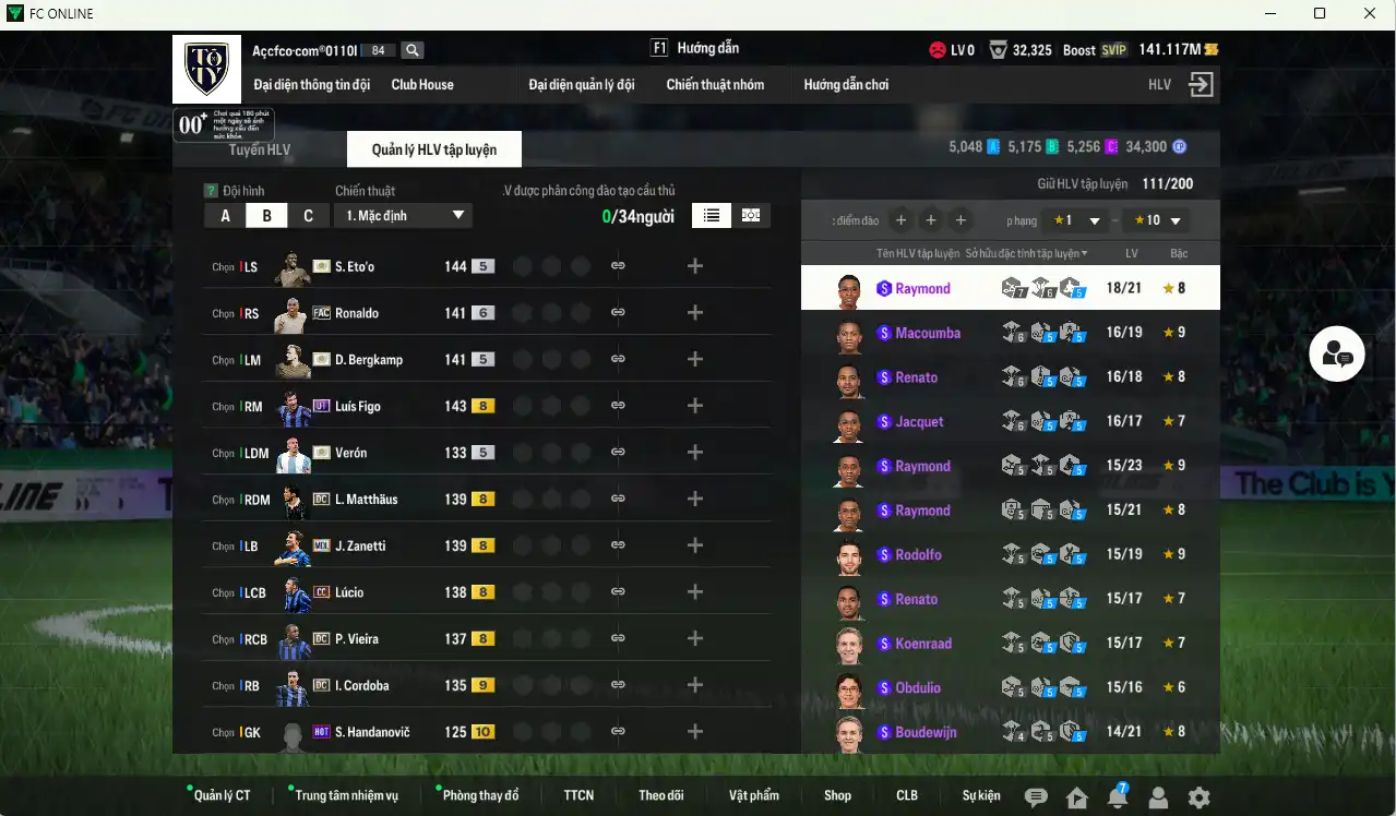 Ảnh Inter Milan 28.296b có Eto ITM, Bergkamp ITM, Crespo ITM, B. Cha ITM, Verón ITM, Ronaldo FAC+6… Còn thẻ GIẢM THUẾ. HLV Xịn, còn TC đủ đào tạo full chỉ số ct