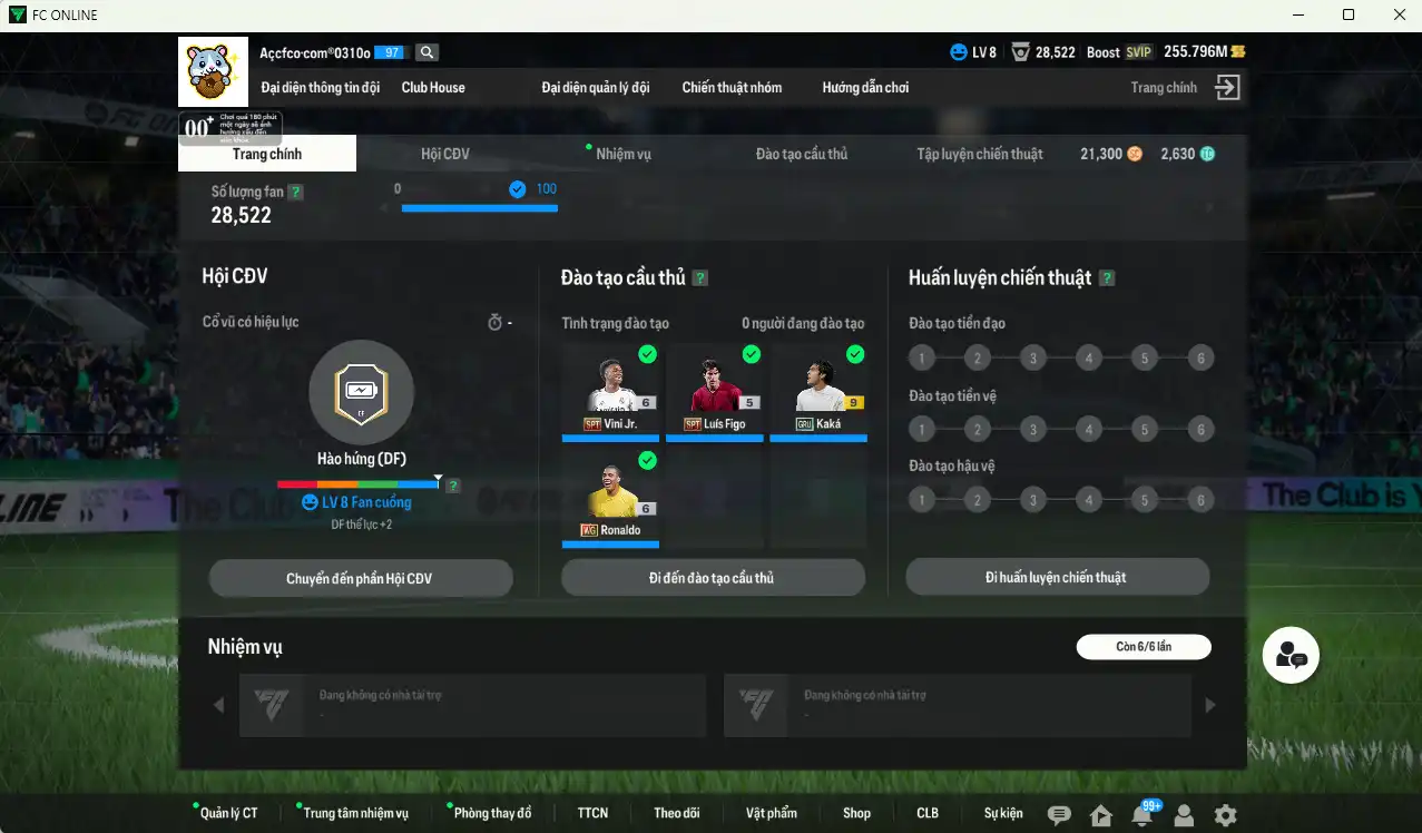 Ảnh Real Madrid 12.462b có Ronaldo WG+6, Vini SPT+6, Figo SPT, Kaká GRU+9, Rudiger CU… Còn thẻ GIẢM THUẾ. HLV Xịn