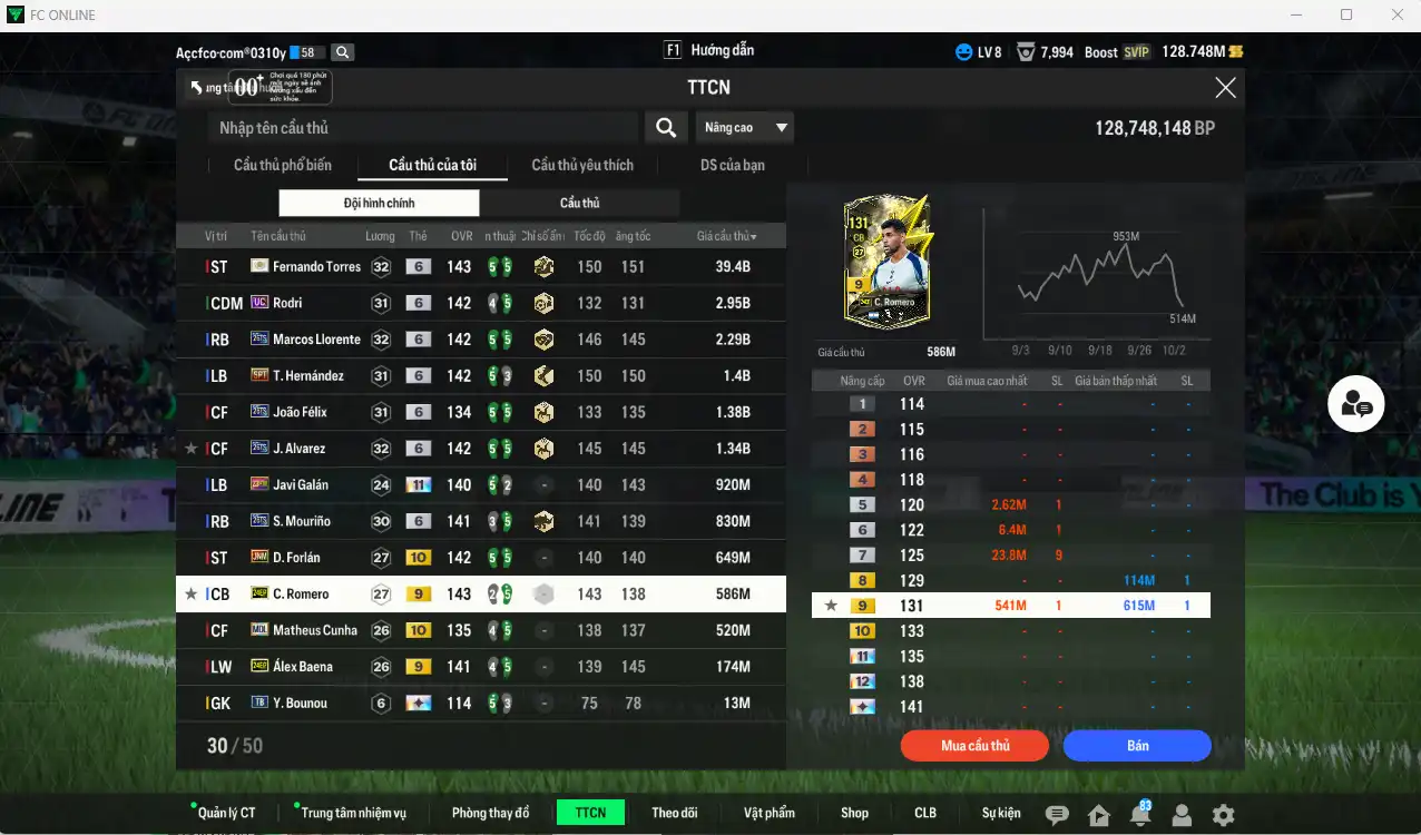 Ảnh Atlético Madrid 52.450b đầu tàu Torres ITM+6 vs Rodri UC+6, Llorente 26TS+6, Theo SPL+6, Félix 26TS+6, Alvarez 26TS+6… Còn thẻ GIẢM THUẾ