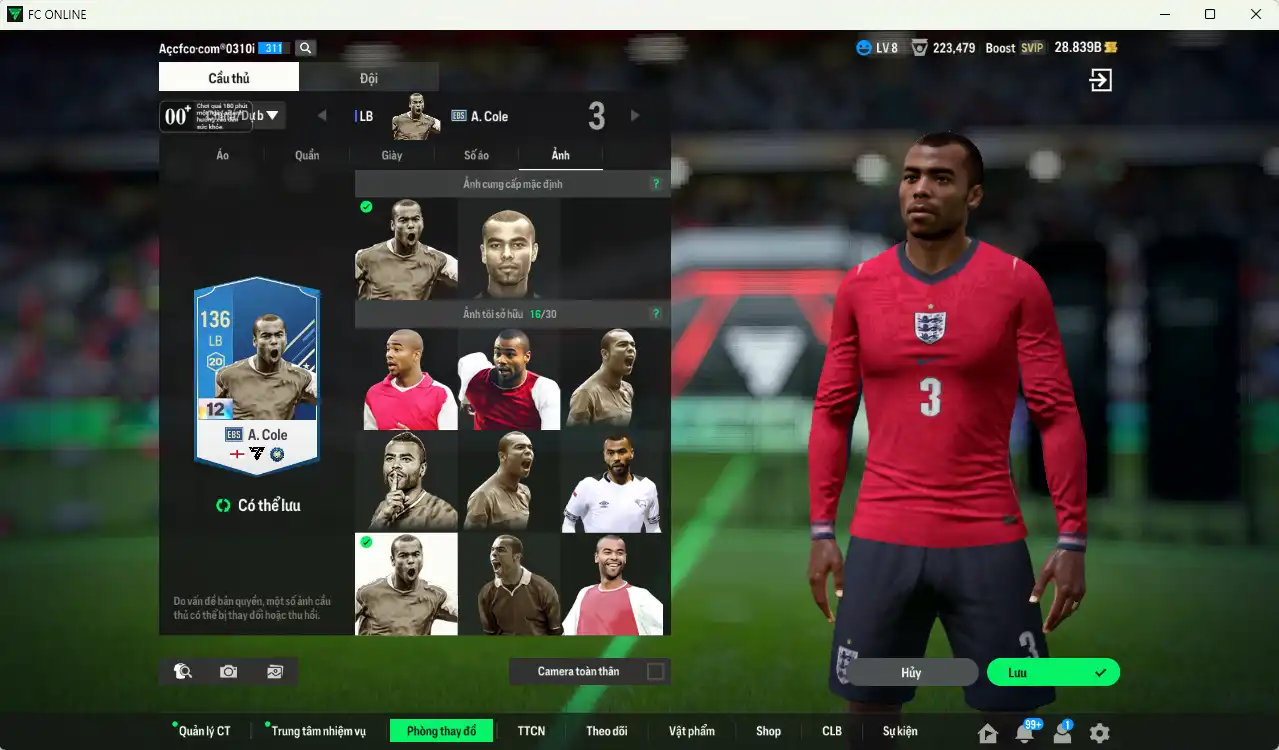 Ảnh Team Anh 298.352b dư 28b có Gerrard ITM+7, Beckham ITM+6, Charlton ITM+6, Rooney ITM+6, Ferdinand ITM+6, Konsa PTG+8, Rice 26TS+6, Wright ITM… Full miniface, còn rất nhiều thẻ GIẢM THUẾ. HLV Xịn, đã full đào tạo chiến thuật lẫn chỉ số cầu thủ, dư nhiều CP