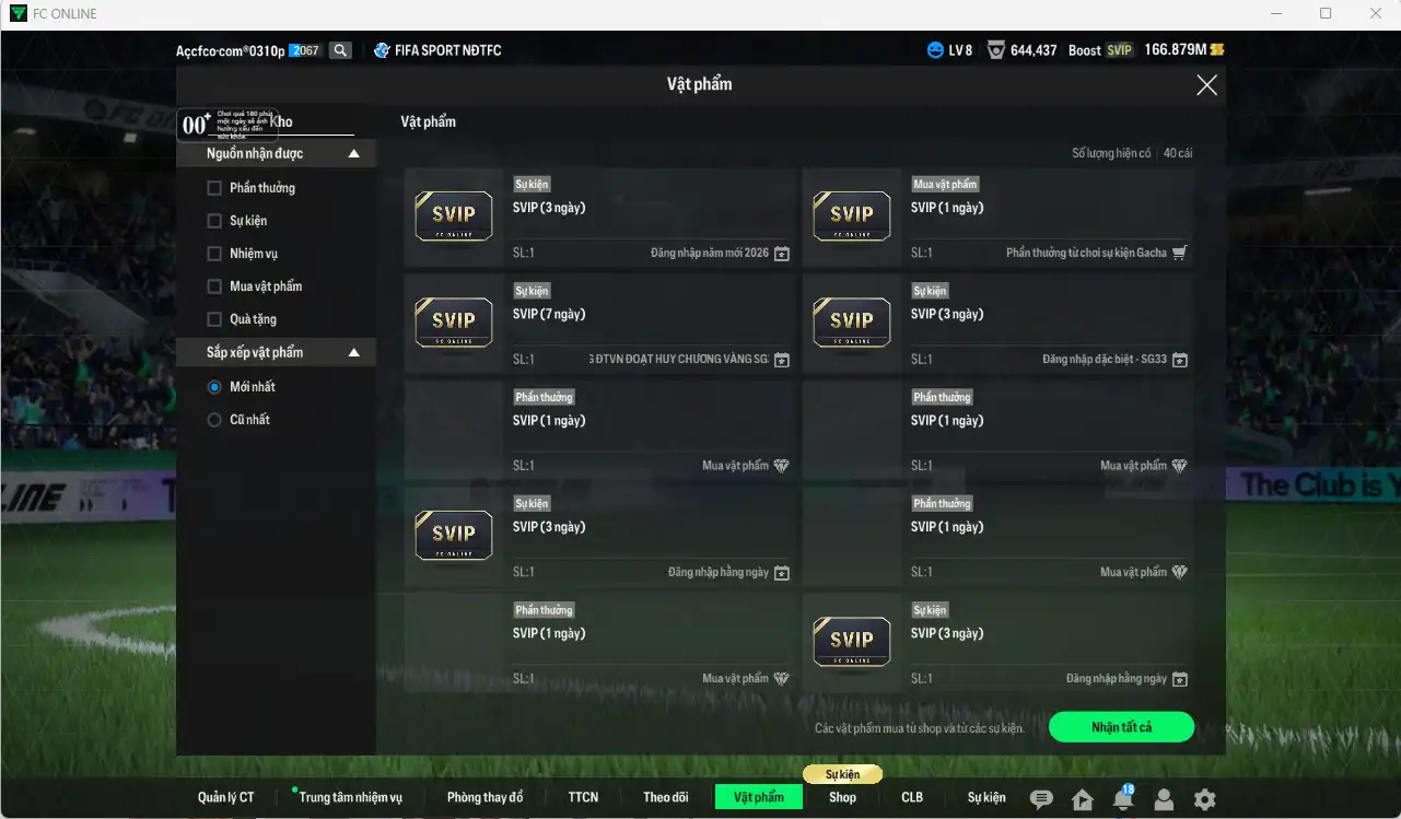 Ảnh Full mùa ITM 126.835b có Kaká+6, Pelé, Matthaus, Eusébio, Figo+1, Gerrard+1… Ful miniface, còn nhiều thẻ GIẢM THUẾ. HLV Siêu Xịn, đã full đào tạo chiến thuật lẫn chỉ số cầu thủ