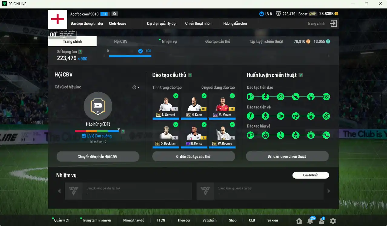 Ảnh Team Anh 298.352b dư 28b có Gerrard ITM+7, Beckham ITM+6, Charlton ITM+6, Rooney ITM+6, Ferdinand ITM+6, Konsa PTG+8, Rice 26TS+6, Wright ITM… Full miniface, còn rất nhiều thẻ GIẢM THUẾ. HLV Xịn, đã full đào tạo chiến thuật lẫn chỉ số cầu thủ, dư nhiều CP