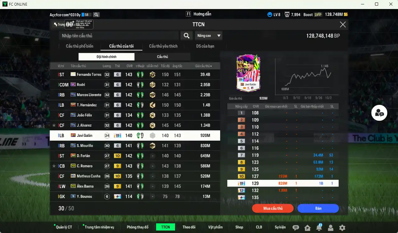 Ảnh Atlético Madrid 52.450b đầu tàu Torres ITM+6 vs Rodri UC+6, Llorente 26TS+6, Theo SPL+6, Félix 26TS+6, Alvarez 26TS+6… Còn thẻ GIẢM THUẾ