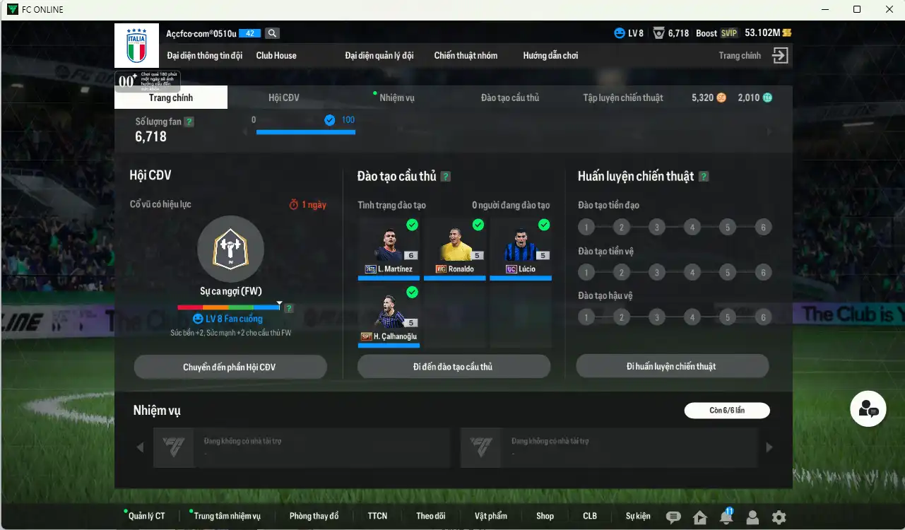 Ảnh Inter Milan 8.630b có L. Martínez 26TS+6, Ronaldo WG, Calhanoglu SPT, Baggio WG, Vieira UT+9, Lúcio UC, Gosens E21+11, Zielinski 26TS… Còn thẻ GIẢM THUẾ, đã đào tạo chỉ số nhiều ct