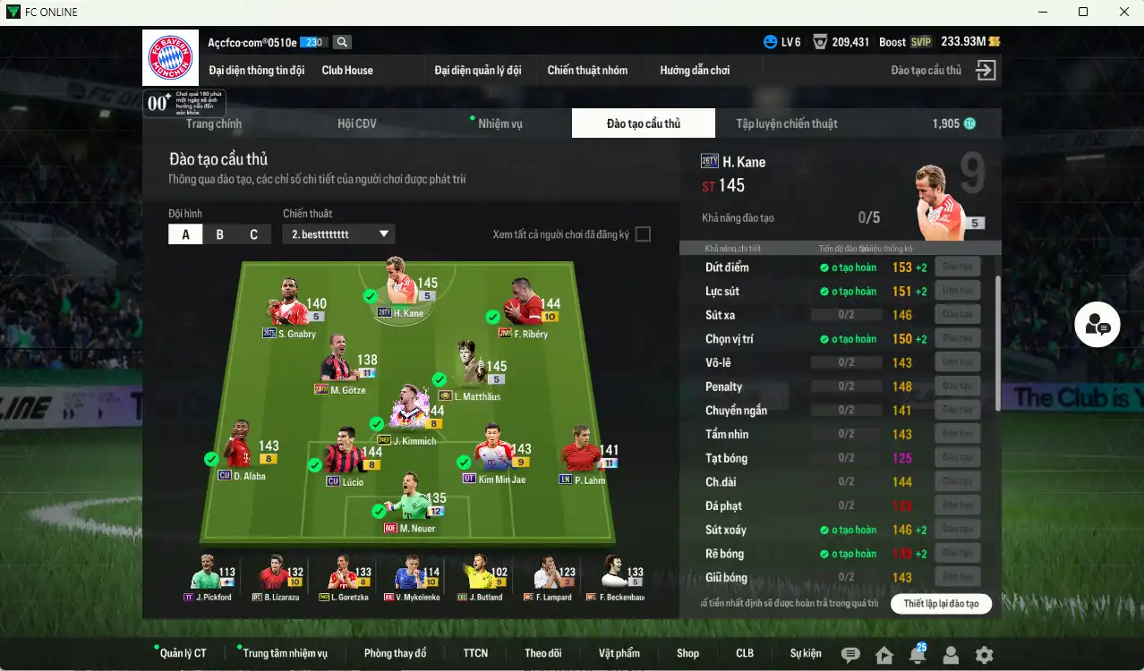Ảnh Bayern Munich 97.891b có Matthaus ITM, Kane 26TY, Lahm LN+11, Neuer BOE+12, Beckenbauer WG, Gnabry 26TS… Full miniface, còn nhiều thẻ GIẢM THUẾ. HLV Siêu Xịn, đã đào tạo full chỉ số ct, còn nhiều CP