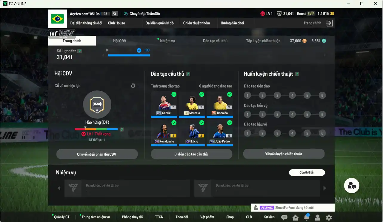 Ảnh Brazil 15.785b dư 1,2b có Marcelo ITMMM, Kaká Cu, Gabriel 26TS, Ronaldo WG, Vini 26TY, Neymar CU, João Pedro 26TS, Ronaldinho CU… Còn nhiều thẻ GIẢM THUẾ. HLV Xịn, đã đào tạo chỉ số nhiều cầu thủ