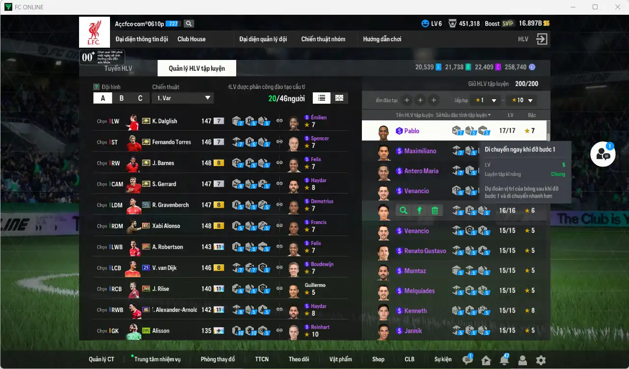 Ảnh Liverpool mid-end 404.650b dư 16b có Barnes ITM+8, Torres ITM+7, Gerrard ITM+7, Rush ITM+7, Dalglish ITM+7, Gravenberch 25TS+8, Szoboszlai 26TS+7, Alonso WG+8, Van Dijk 25UCL+8… Full miniface, còn nhiều thẻ GIẢM THUẾ. HLV Siêu Xịn, đã full đào tạo chiến thuật lẫn chỉ số cầu thủ, dư nhiều CP (VIP KC Tháng 10)