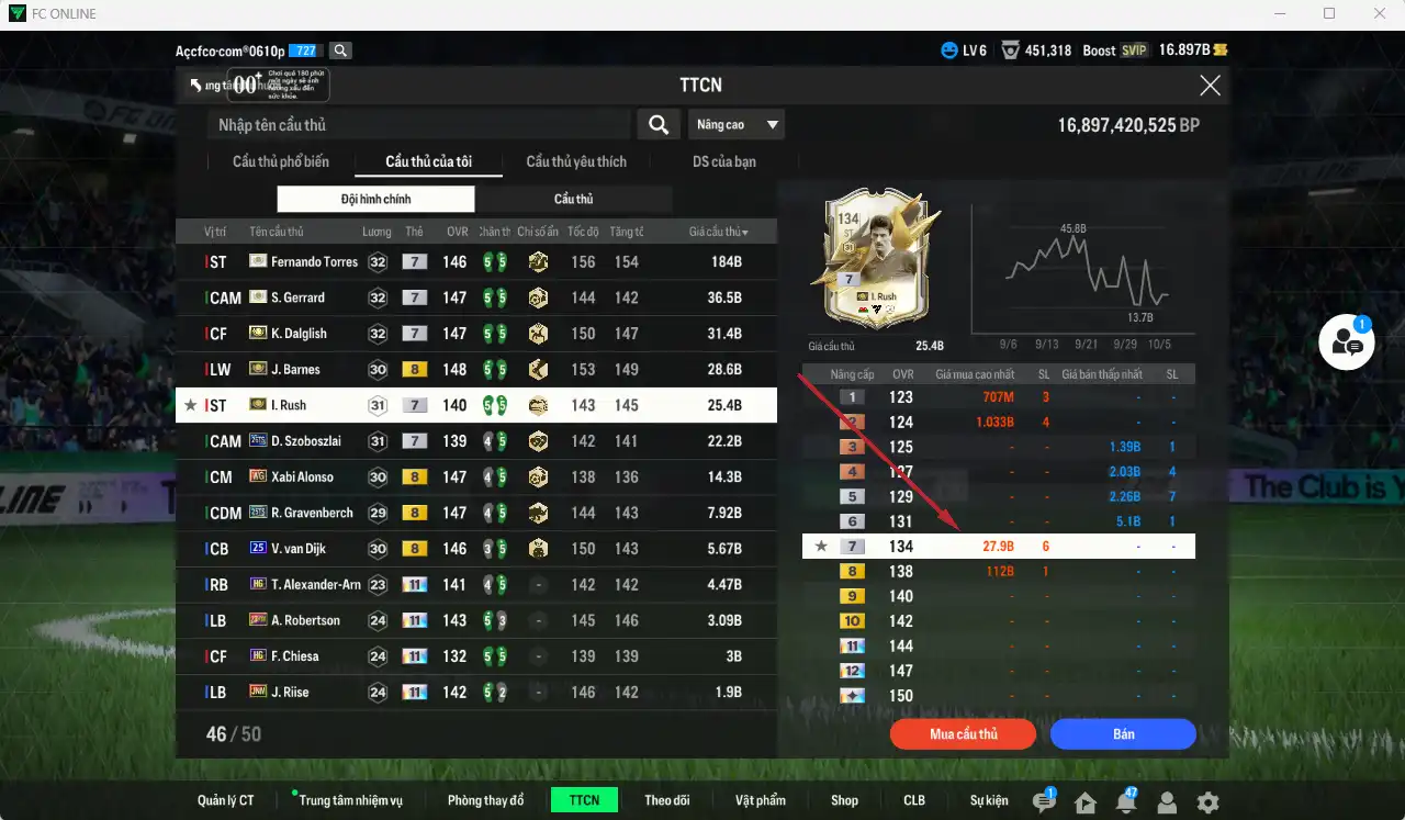 Ảnh Liverpool mid-end 404.650b dư 16b có Barnes ITM+8, Torres ITM+7, Gerrard ITM+7, Rush ITM+7, Dalglish ITM+7, Gravenberch 25TS+8, Szoboszlai 26TS+7, Alonso WG+8, Van Dijk 25UCL+8… Full miniface, còn nhiều thẻ GIẢM THUẾ. HLV Siêu Xịn, đã full đào tạo chiến thuật lẫn chỉ số cầu thủ, dư nhiều CP (VIP KC Tháng 10)