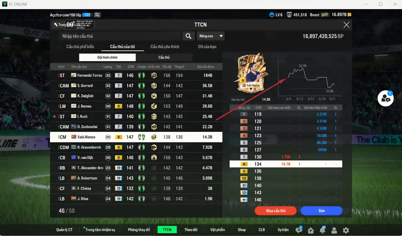 Ảnh Liverpool mid-end 404.650b dư 16b có Barnes ITM+8, Torres ITM+7, Gerrard ITM+7, Rush ITM+7, Dalglish ITM+7, Gravenberch 25TS+8, Szoboszlai 26TS+7, Alonso WG+8, Van Dijk 25UCL+8… Full miniface, còn nhiều thẻ GIẢM THUẾ. HLV Siêu Xịn, đã full đào tạo chiến thuật lẫn chỉ số cầu thủ, dư nhiều CP (VIP KC Tháng 10)